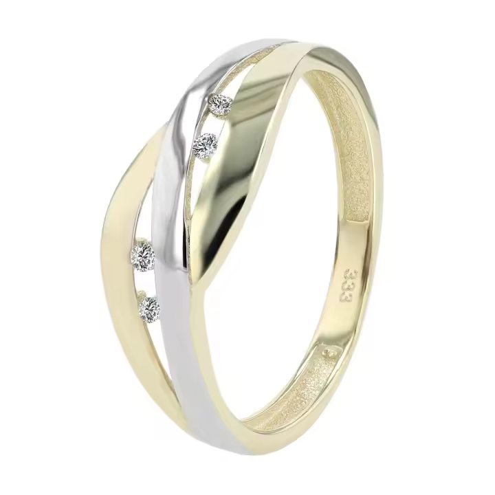 Joalharia Ouro 8k – Anillo em Ouro com Zircónias "Velma" – Tam.54 - 1