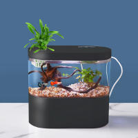 Acuario De Escritorio Mini Con Bomba De Agua LED Y Filtro Integrado Pequeño Tanque De Goldfish Auto-circulación - details 5