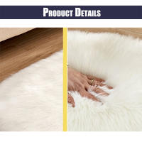 Alfombra De Piel De Oveja En Forma De Corazón Para Dormitorio Alfombra De Zona Suave Y Gruesa Alfombrilla De Silla Decorativa Para Sofá Alfombra De Piso Con Patrón Sólido Antideslizante Resistente Al Desvanecimiento Uso Interior - details 13