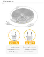 Tira De Luces LED Flexible 110V 220V Impermeable Para Exterior Con Enchufe EU/US Decoración De Jardín 1M/2M/5M/10M/15M/20M 5050 SMD Luz Blanca Cálida Y Natural - details 1