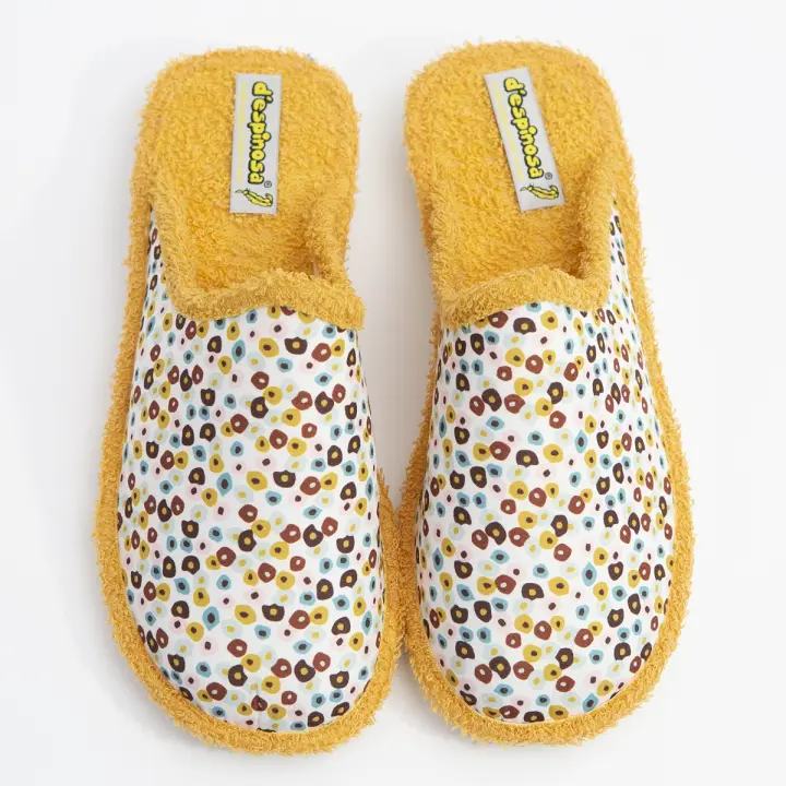 Despinosa Zapatilla Casa Rizo Toalla Amapolas Mostaza - 1