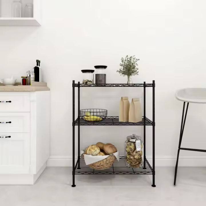 vidaXL Estantería de almacenaje de 3 niveles negro 60x35x76 cm 150 kg - 1