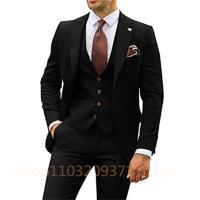 Traje De Boda Para Hombre Nueva Luz Gris 3 Piezas Conjunto De Traje Formal Vestido De Negocios Con Chaleco Y Pantalones - details 1