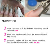 6PCs Clips De Fijación Para Uñas En Manicura Extensión De Fibra Modelado De Acero Inoxidable Herramientas De Uñas - details 2