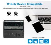 Marzono Impresora Térmica De Recibos Portátil Impresora Termica 80mm Impresora Termica Tickets Comandas Bluetooth Profesional Impresora Termica Portatil Etiquetas Pequeña Mini Impresora Pegatinas - details 3