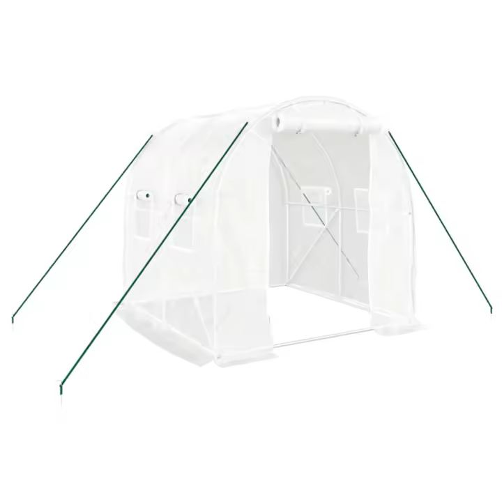 vidaXL Invernadero con estructura de acero 4 m² 2x2x2 m Color Blanco,  Verde, y mas - 1