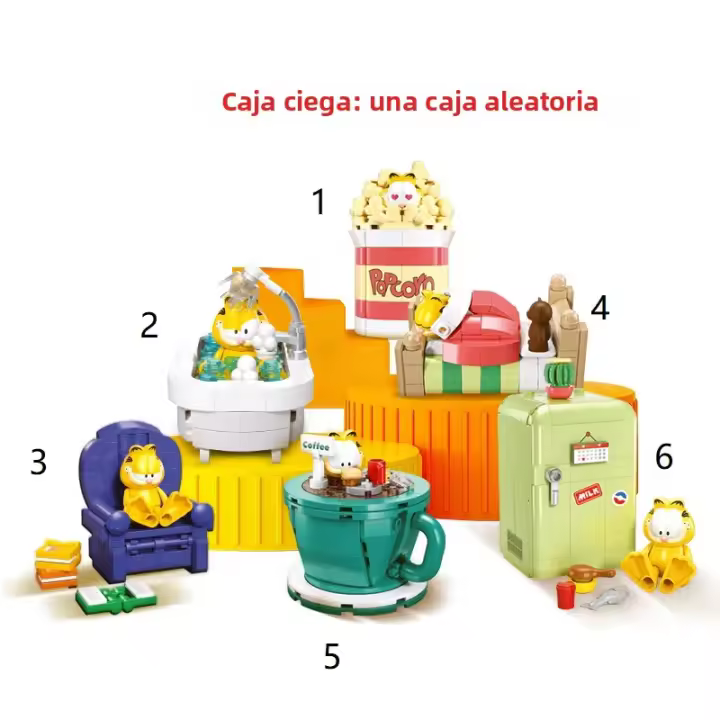 Bloques De Construcción Para Niños Garfield Serie Vida Familiar Figuras De Anime Gato Cartoon Modelo DIY Juguetes Regalos De Fiestas - 1