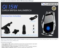 Cargador Inalámbrico para Coche QI 15W XCharger - Carga Rápida, Sensor de Apertura y Sujeción Automática - Compatible con iPhone, Android, Huawei, Samsung, Xiaomi y Otros - Incluye Accesorios - details 0