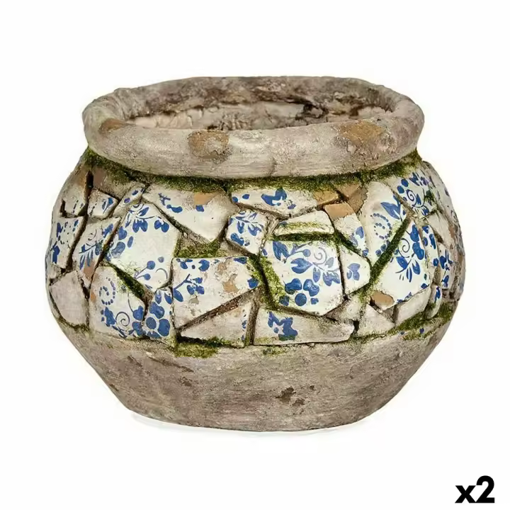 Ibergarden Figura Decorativa para Jardín Jarrón Poliresina 28 X 19,5 X 28 Cm (2 Unidades) - 1