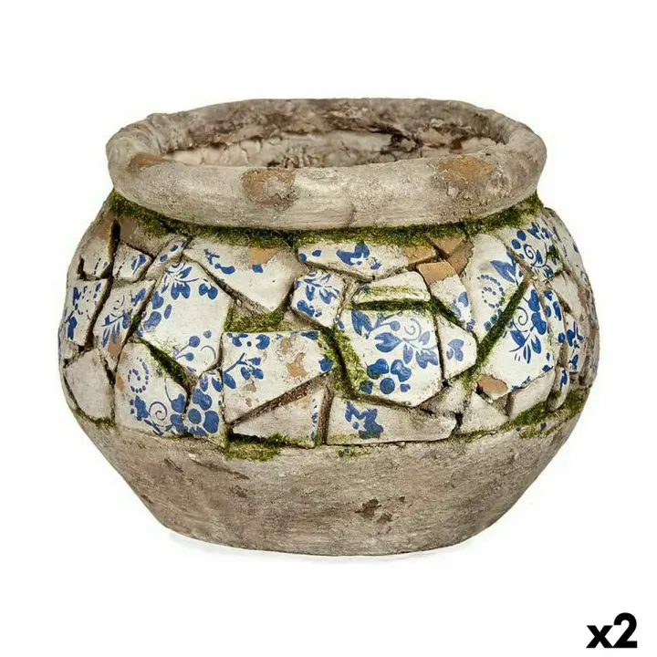 Ibergarden Figura Decorativa para Jardín Jarrón Poliresina 28 X 19,5 X 28 Cm (2 Unidades) - 1