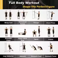 Set De Bandas De Resistencia Para Ejercicio 5 Tubos Con Anclaje De Puerta Manijas Para Piernas Y Tobillos Y Barril De Fitness - details 5