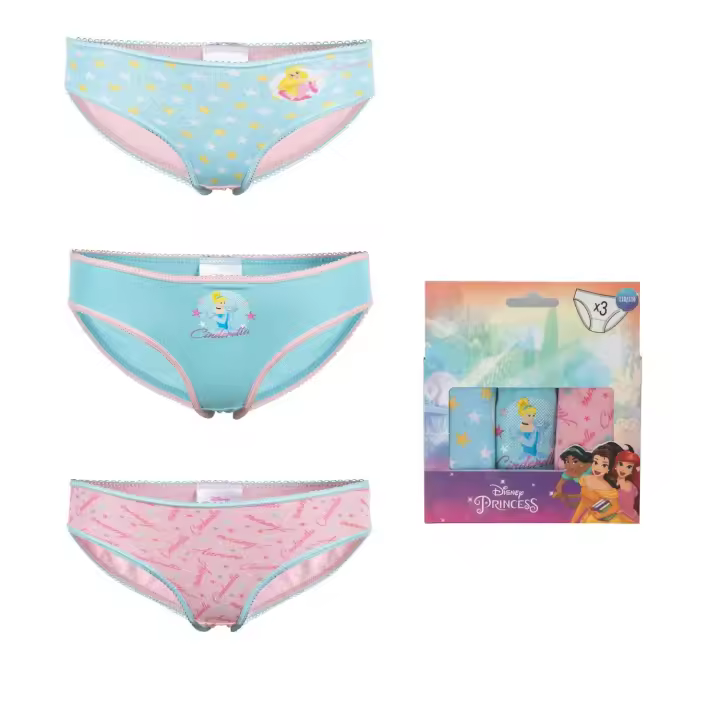 Pack de 3 braguitas niña Princesas Disney Raíz MERCHAN-STORE Ropa Interior Disney - 1