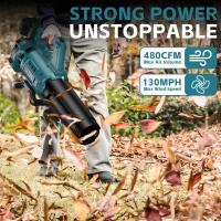 Soplador de hojas inalámbrico para batería Makita de 18 V, Soplador eléctrico de 480 CFM con motor sin escobillas, bloqueable para mantener velocidades de hasta 130 MPH, soplador de mano para quitar nieve, cuidar el césped, patio (sin batería) - details 2