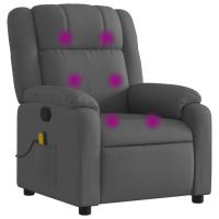 vidaXL Sillón de masaje reclinable de tela Gris claro, Gris oscuro, Negro Sillon Dormitorio Sillon Comodos Silla Relax Sillón Sofá - details 0