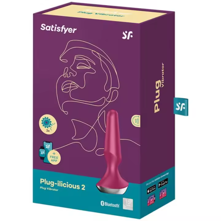 SATISFYER MODELO ILICIOUS 2 PLUG ANAL CON VIBRACIÓN Y CONTROL APP COLOR GRANATE - 1