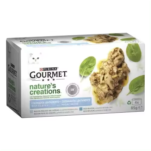 Multipack GOURMET NATURALS Mini Filetes rico en pescado del oceano y atún (4x85g) - 1