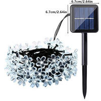 Cadenas De Luces Solares De 5M Con 20LED Para Exterior Impermeables 8 Modos Operadas Por Batería Flor De Cerezo Decoración De Jardín Y Fiesta Navideña - details 1