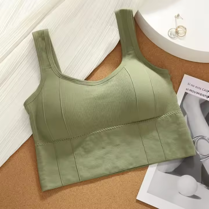 Sudadera Deportiva Para Mujer 2023 Yoga Fitness Sin Costuras Con Espalda En U Profunda Top Tubo Base Sin Aro De Acero - 1