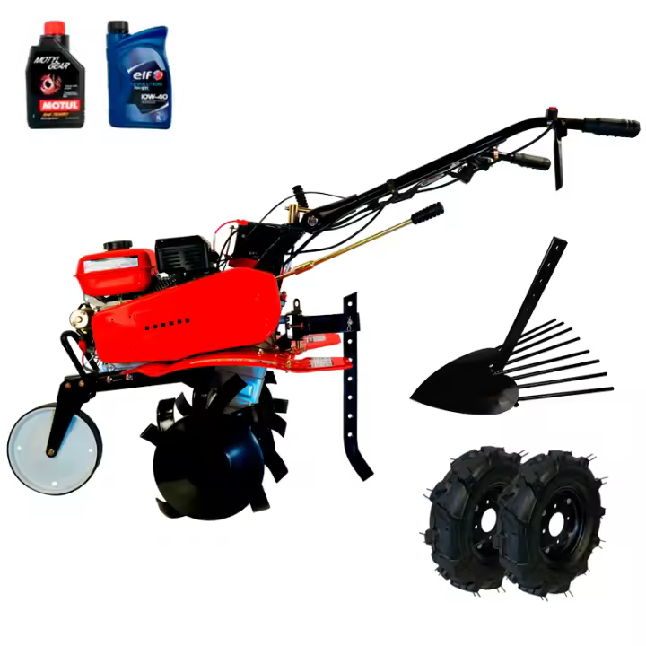 Motoazada Arranque Eléctrico 7CV 3v con Arrancapatatas + Aceite SAKAWA Gasolina 7CV 208CC Motoazada de Gasolina - 1