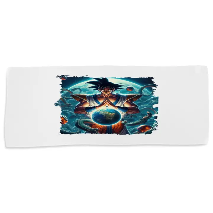 MERCHANDMANIA TOALLA MEDIANA GIMNASIO ABSORBENTE dios goku dragon shenron z bola dioses god super suave con bolsita - 1