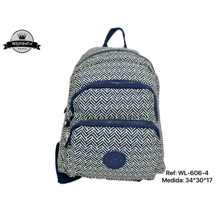 MEJORADA Mochila de Hombro para Mujer Estampada de Líneas Geométricas, Alta Calidad - 1