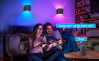 Lámpara De Pared Inteligente LED Control WIFI APP Alexa Google RGB CW 2700-6500K Cubo Ajustable IP65 Aluminio Impermeable Luz Moderna Para Exterior - details 5