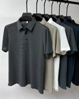 Camiseta De Polo Corta Para Hombre Verano Motocicleta Seda Helada Transpirable Moda Negocios Marca Ropa Sin Capucha Material Poliéster Y Algodón - details 4