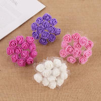 144pcs Encimera De Rosa De Encaje De 2cm PE Para Boda Decoración De Casa Scrapbooking Wreath Regalo De Oso De Peluche Flor Artificial - details 3