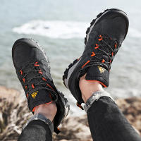 Zapatos De Senderismo De Cuero HIKEUP De Alta Calidad Duraderos Para Hombres Deportes Al Aire Libre Trekk Ing Subida Caza Zapatillas Respirables Talla True - details 4