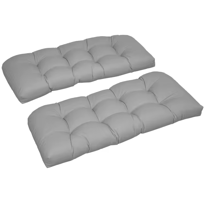 Outsunny Cojín para Banco de 2 Plazas 110x48x8 cm Cojín Rectangular para Interiores y Exteriores Lavable con 8 Puntadas y Asiento Cómodo para Sillas Sofás Gris - 1