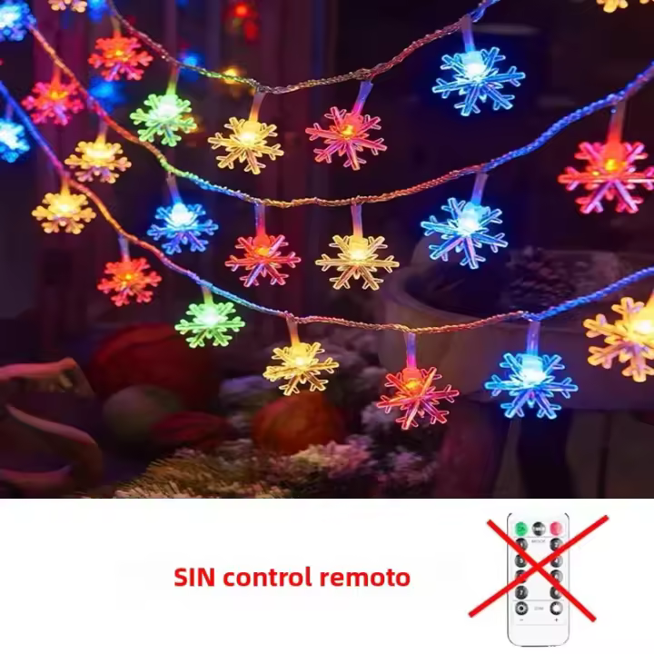 Luces De Navidad Con Forma De Copos De Nieve 1.5M-30M Para Decoración Interior Y Exterior Árbol De Navidad Año Nuevo 2024-2025 - 1