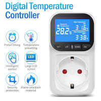 Controlador De Temperatura Digital Con Display LCD Timbre Preset Para Enfriamiento Y Calentamiento Sensor De Temperatura EU Plug 220V - details 12