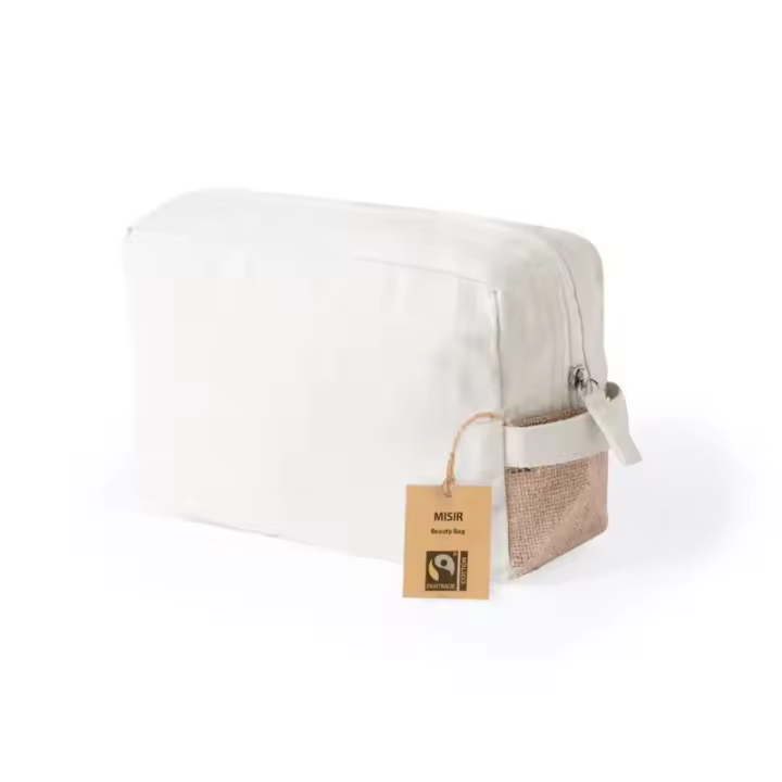 NECESER de Yute Laminado y Algodón MISIR FAIRTRADE de Alta Calidad - Ideal para Viajes y Organización del Maquillaje - 1