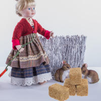 4 Pcs Mini Haystack Decoración De Jardín Falso Adorno Artificial De Paja Para Decorar La Casa Y El Hogar Bales De Madera Simulados Para Habitaciones Rústicas - details 3