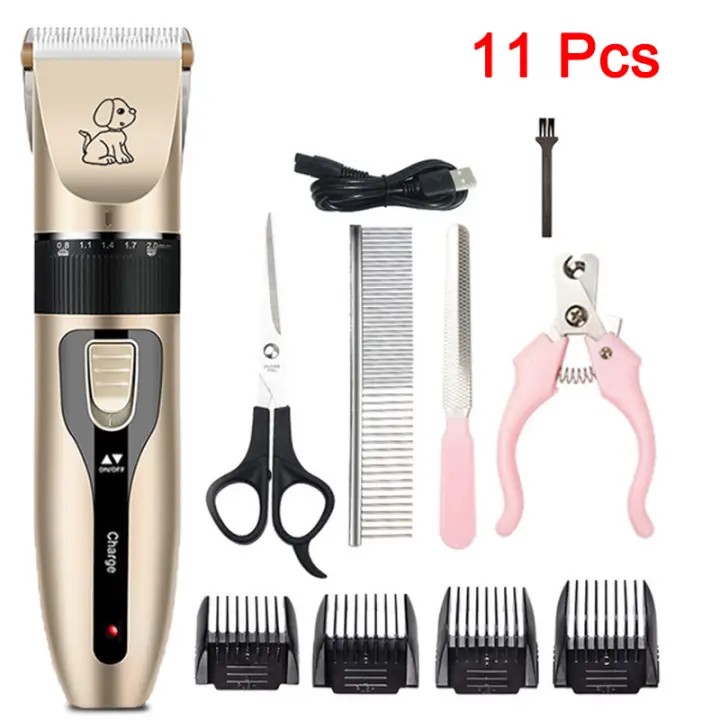 Profesional Cat Dog Hair Clipper Grooming Kit Recargable Pet Hair Trimmer Shaver Set Animales Máquina de Corte de Palo de Bajo Ruido - 1