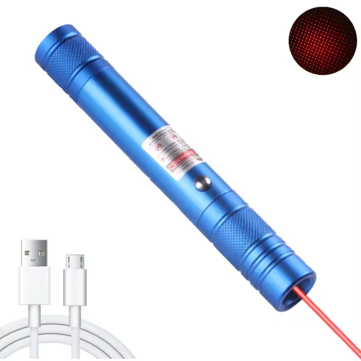 Puntero de presentación de luz de punto rojo táctico de alta potencia de largo alcance, recarga USB, juguete láser interactivo para gatos al aire libre - 1