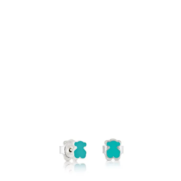 Pendientes de Oso de Plata de Ley 925, incrustaciones de Piedras preciosas Naturales, Diseño personalizado de - 1