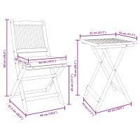Conjunto de Comedor Exterior vidaXL Blanco Crema Madera Estándar - details 7