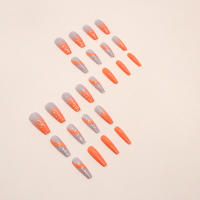 24pcs Uñas Postizas De Ballet Largas En Gradient Minimalista Francés Con Adhesivo Y Linterna De Uñas Resina Sin Químicos - details 3