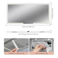Espejo De Visera De Coche HD Con LED Y Pantalla Táctil Ajustable Y Luz Dimmable USB Recargable Dos Colores Espejo De Maquillaje Para Interior Del Automóvil - details 5