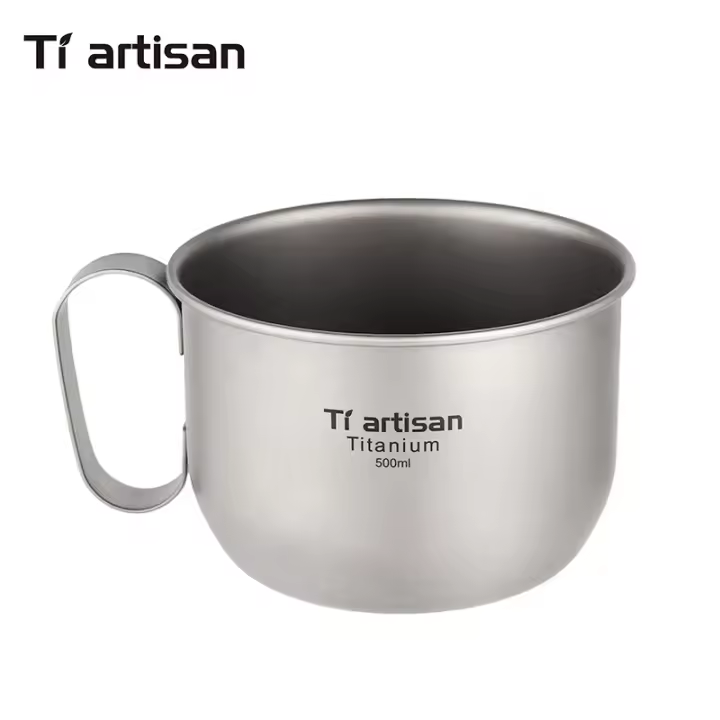 Taza De Café De Titanio Tiartisan 500ml Portátil Y Ligera Para Camping Y Exteriores Con Tapa Posibilidad De Contener Agua Hervida - 1