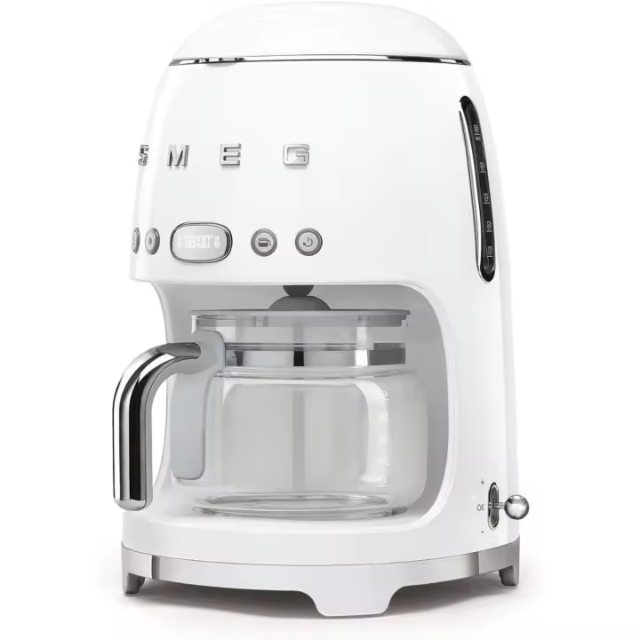 Cafetera Goteo Smeg 50' Style Blanco/Crema/Negro/Azul Marino 1050W Programable, Pantalla, 1,25L - 1