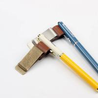 Portaestilográficos Hechos a Mano En Cuero Con Cierre De Cobre Y Acero Inoxidable Portafolio Para Libro De Notas Y Papel Suministros De Escritura Y Oficina - details 2