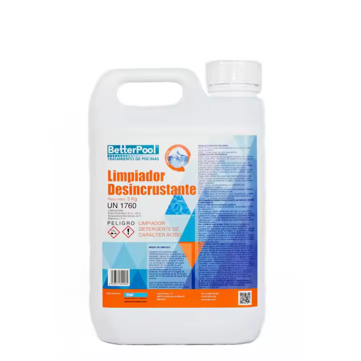 Limpiador Desincrustante para Piscinas de Baldosas, Azulejos, Gres, Vidrio y Cemento - Producto Líquido Fácil de Usar - Gran Poder Limpiador para Eliminación de Incrustaciones y Residuos Orgánicos - Seguridad del Producto - Hecho en España - 1