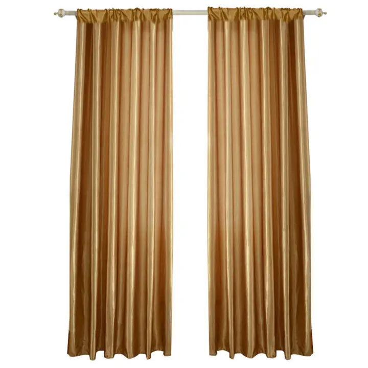 Cortinas De Satén Pura Monocolor Con Mitad Desvanecimiento 1pc Durable Y Rugged Para Puerta Ventana Modernas En Casa - 1