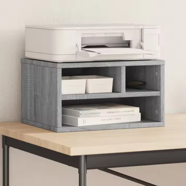 vidaXL Soporte impresora madera ingeniería gris Sonoma 40x32x22,5 cm - 1
