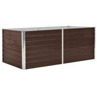 vidaXL Jardinera elevada de acero galvanizado marrón dimensiones 160 x 80 x 77 cm,  240 x 80 x 77 cm,  160 x 40 x 45 cm y mas - details 2