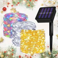 Luz De Cadena Solar De 300LED Con 8 Modos De Iluminación Impermeable Para Árbol Jardín Patio Alambre De Cobre Luz De Hadas - details 0
