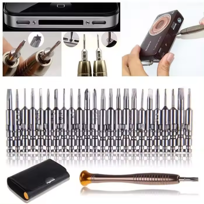 Juego de destornilladores de precisión prácticos 25 en 1 para reparación de relojes, PC y iPhone - 1