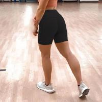 Shorts Deportivos De Cintura Alta Para Mujer Fitness Running Elasticidad Transpirable Con 2 Bolsillos Lados Yogur - details 4